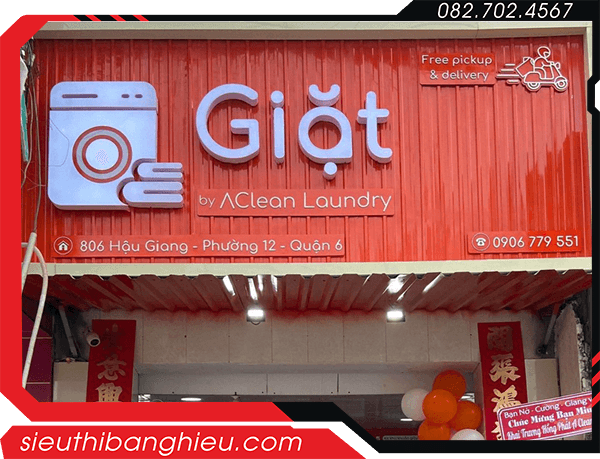 30+ Mẫu Bảng Hiệu Giặt Sấy Đẹp 2025 – Thiết Kế Hiện Đại