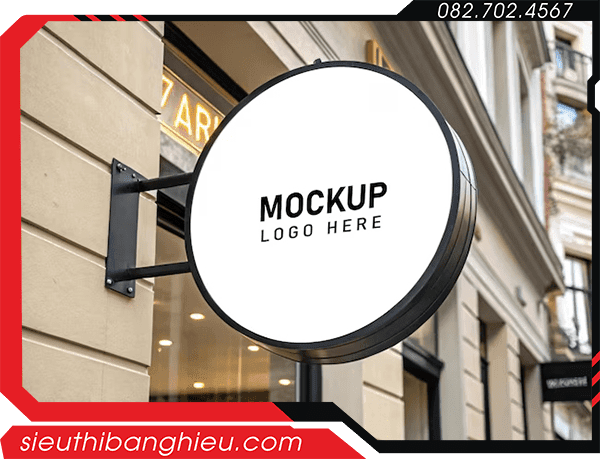 Hộp Đèn Tròn 2 Mặt – Bảng Vẫy Thu Hút Cửa Hàng – Hộp Đèn Tròn