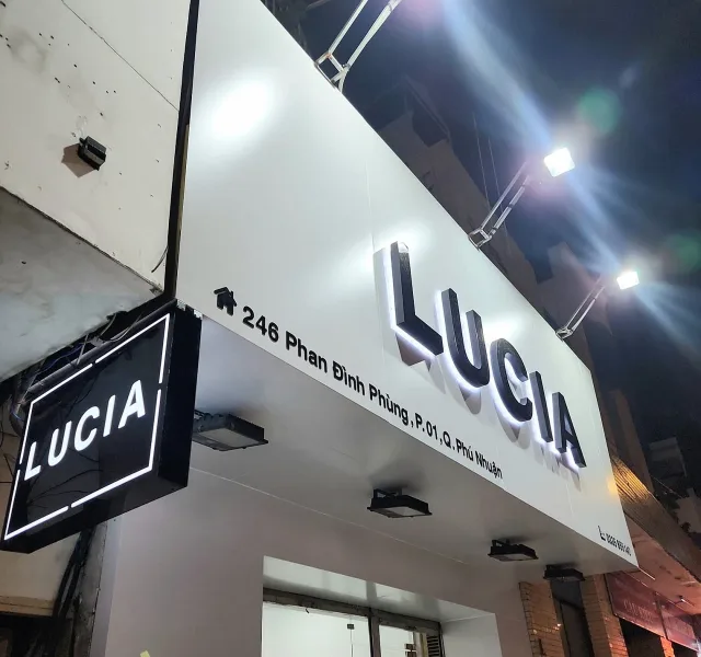 Thi công lắp đặt bảng hiệu LUCIA tại Quận Phú Nhuận