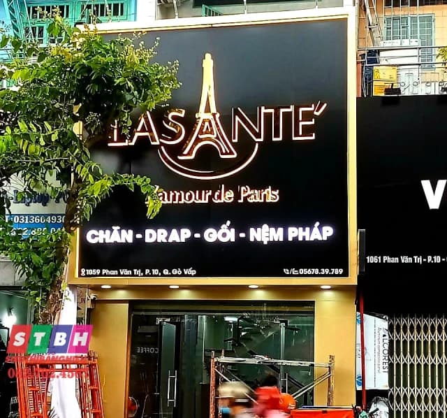 Bảng hiệu Lasanté chăn drap gối nệm phong cách Pháp tại Quận Gò Vấp