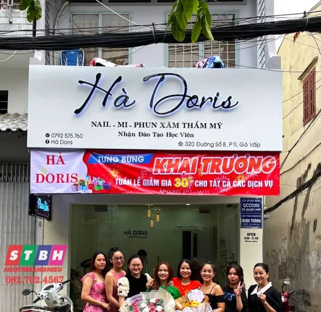 Thi công bảng hiệu Nail Hà Doris tại Quận Gò Vấp