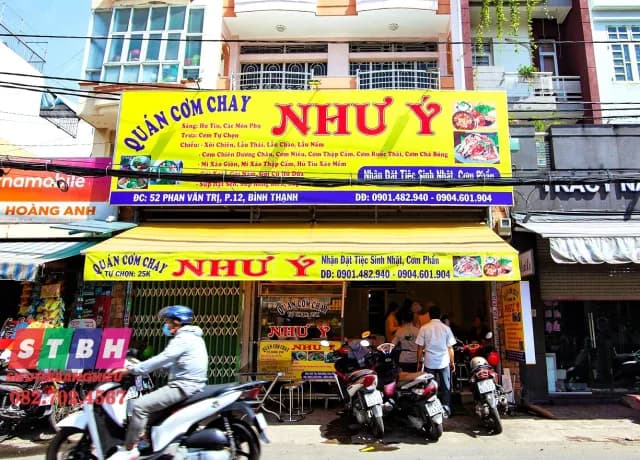 Thi công bảng hiệu quán cơm chay Như Ý tại Quận Bình Thạnh