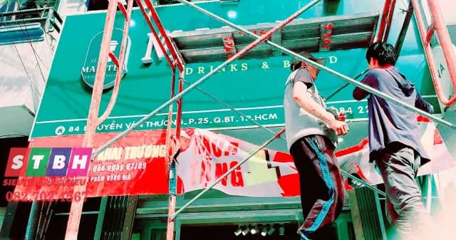 Thi công bảng hiệu Maritea tại Quận Bình Tân