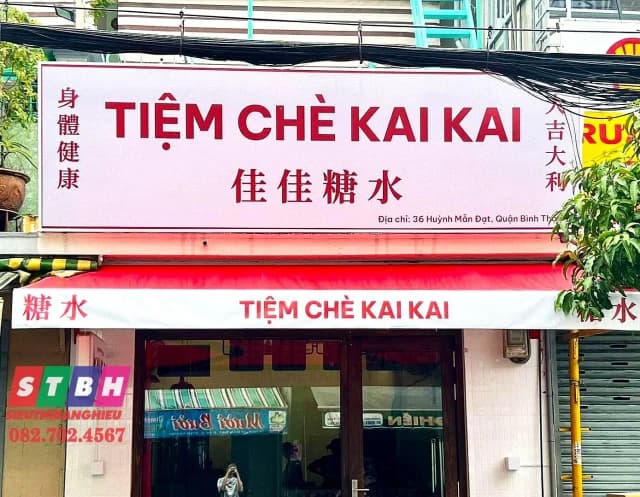 Thi công bảng hiệu tiệm chè Kai Kai tại Quận Bình Thạnh
