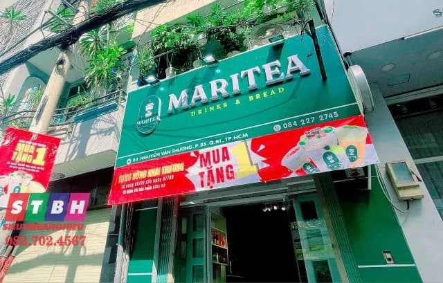 Hoàn thiện thi công bảng hiệu Maritea tại Quận Bình Tân