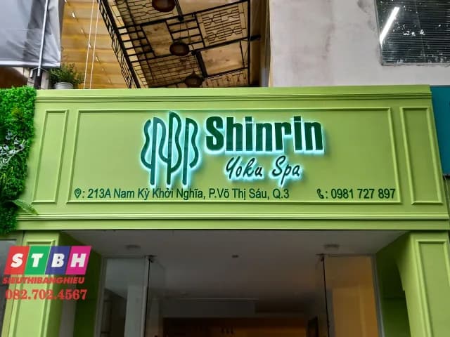 Thi công bảng hiệu Shinrin Yoka Spa Quận 3