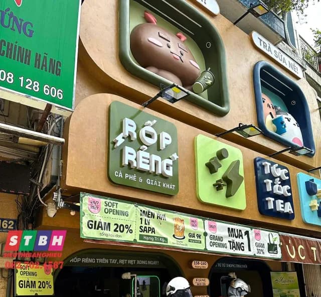 Thi công bảng hiệu TucTacTea tại Quận 4