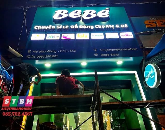 Thi công bảng hiệu Shop Be Bé 746 tại Quận 6