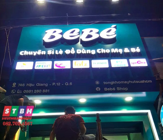 Thi công bảng hiệu Shop Be Bé tại Quận 6