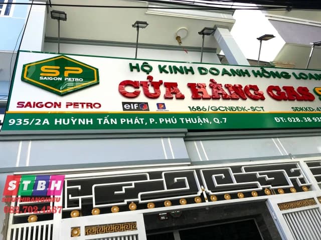Thi công bảng hiệu cửa hàng gas Quận 7