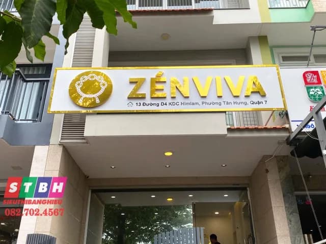 Thi công bảng hiệu Zenviva tại quận 7