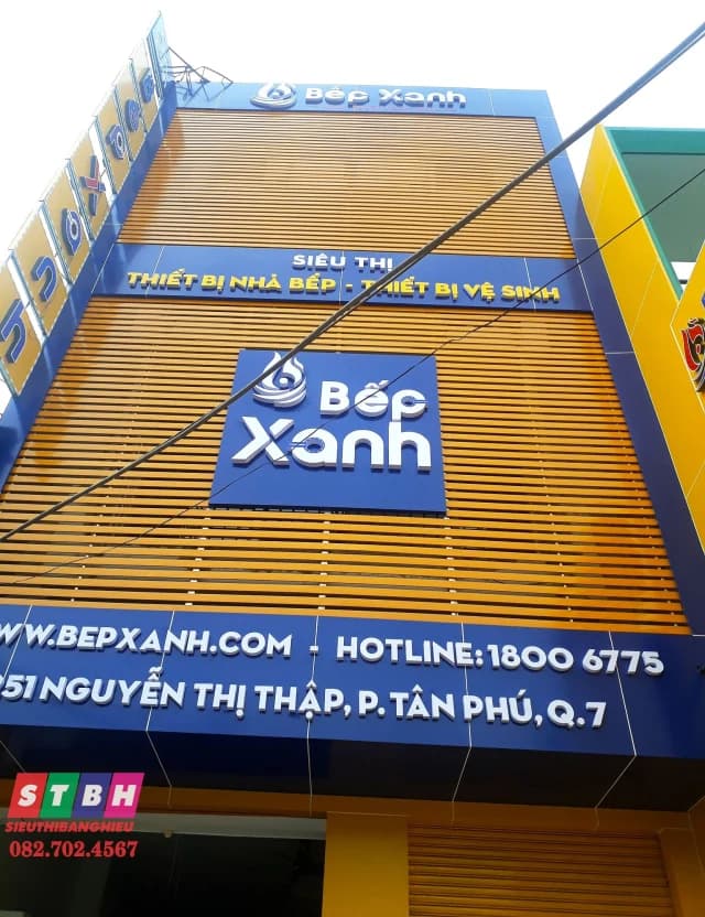 Thi công bảng hiệu Bếp Xanh tại quận 7