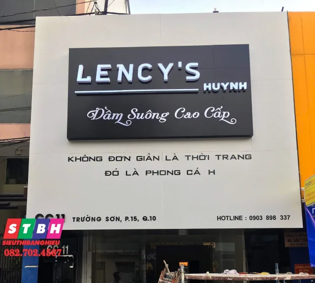 Thi công bảng hiệu Lency's tại quận 10