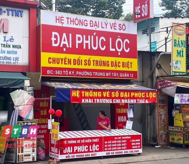 Thi công bảng hiệu vé số Đại Phúc Lộc tại quận 12