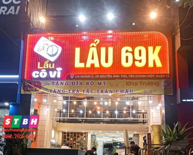 Thi công bảng hiệu quảng cáo Lẩu Cô Vi tại Quận 12