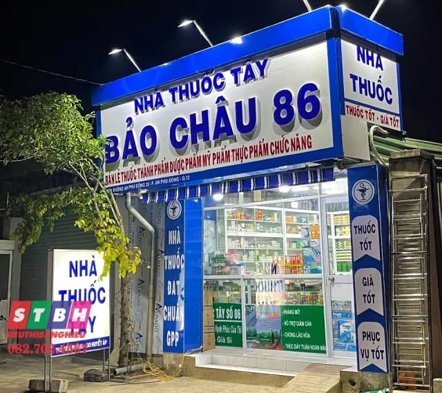 Thi công bảng hiệu nhà thuốc Bảo Châu 86 tại quận 12