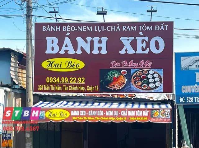 Thi công bảng hiệu quán bánh xèo tại quận 12